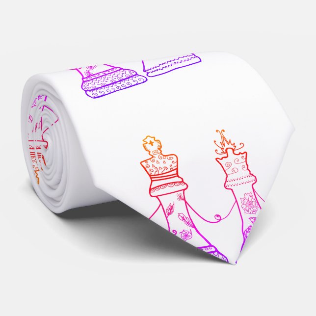 Gravata Figuras laço da xadrez do rei & da rainha (Rolled)