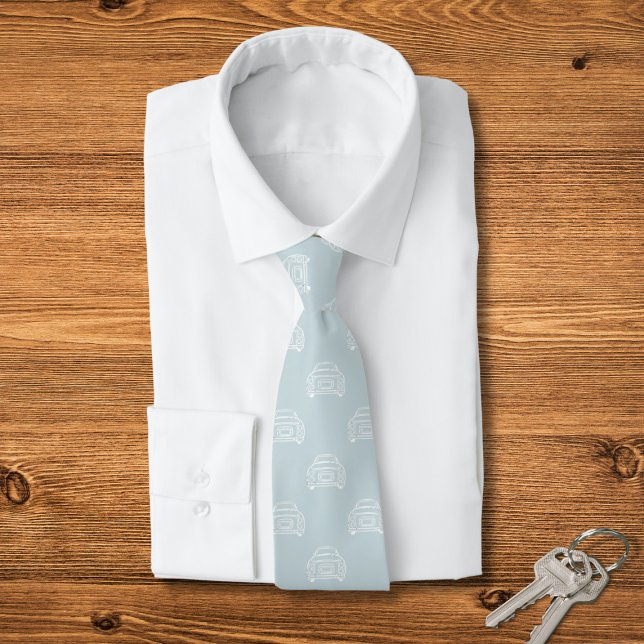 Gravata Figuras Monoline Pale Aqua Figaro Car Tie (A fun figgy pattern tie for the Pal Aqua figaro owner)