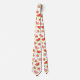 Gravata Filas de Watermelon de Verão e Dourado padrão card