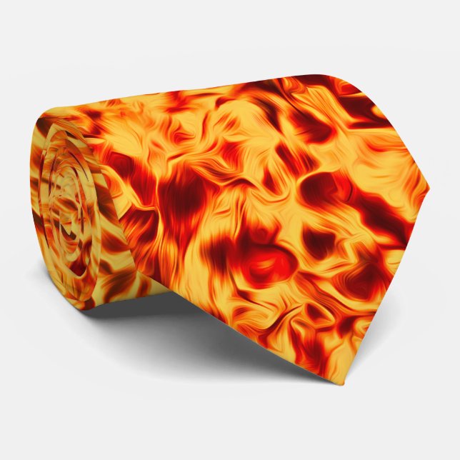 Gravata Fired Up – Bold Flame Texture (Rolled)