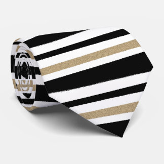 Gravata Fita de papel rasgada a preto e Dourado