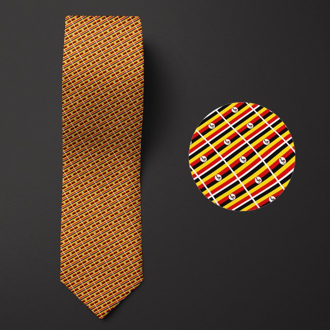 Gravata Flag of Uganda Pattern Necktie destaca a nati (Criador carregado)