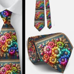 Gravata Flamboyant Neck Tie | Rainbow Flowers Faux Glitter<br><div class="desc">Make an unforgettable entrance with this Flamboyant Rainbow Flowers Neck Tie, a vibrant celebration of color, confidence, and expressive style. Bursting with richly saturated rainbow hues and bold floral detail, this design transforms a classic accessory into a true statement piece. The dynamic blend of bright petal, gemstone diamonds and flowing...</div>