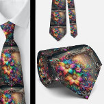 Gravata Flamboyant Neck Tie | Rainbow Flowers Faux Glitter<br><div class="desc">Make an unforgettable entrance with this Flamboyant Rainbow Flowers Neck Tie, a vibrant celebration of color, confidence, and expressive style. Bursting with richly saturated rainbow hues and bold floral detail, this design transforms a classic accessory into a true statement piece. The dynamic blend of bright petal, gemstone diamonds and flowing...</div>