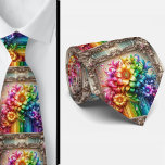 Gravata Flamboyant Neck Tie | Rainbow Flowers Faux Glitter<br><div class="desc">Make an unforgettable entrance with this Flamboyant Rainbow Flowers Neck Tie, a vibrant celebration of color, confidence, and expressive style. Bursting with richly saturated rainbow hues and bold floral detail, this design transforms a classic accessory into a true statement piece. The dynamic blend of bright petal, gemstone diamonds and flowing...</div>