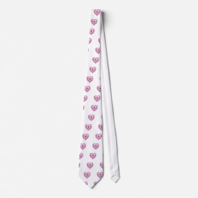 Gravata Flamingo beija o coração rosa.tie (Frente)