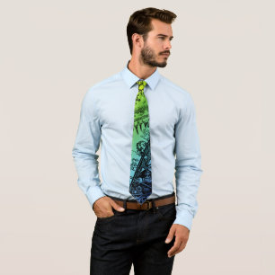 Gravata Flammarion Heaven and Earth Engraving Trabalho de