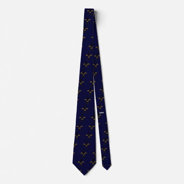 Gravata Fleur de lis Blue/Dourado (Frente)