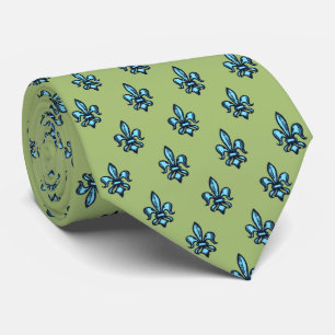 Gravata Fleur-de-lis Heraldic Moss Green
