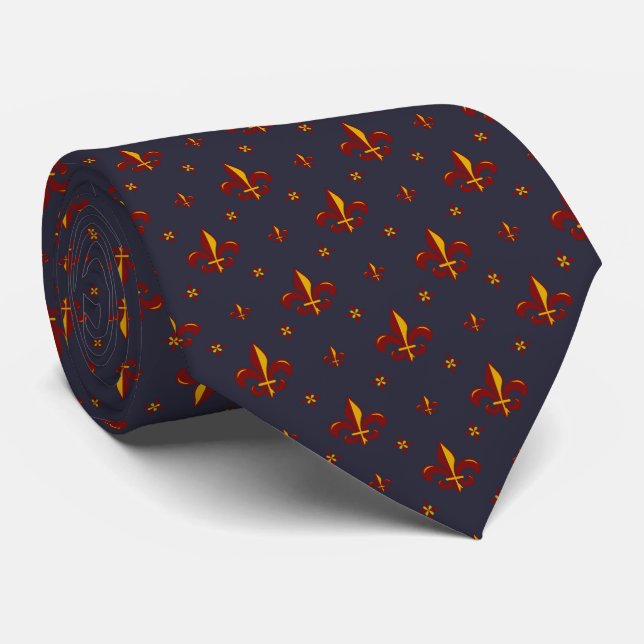 Gravata Fleur De Lis Neck Tie (Rolled)
