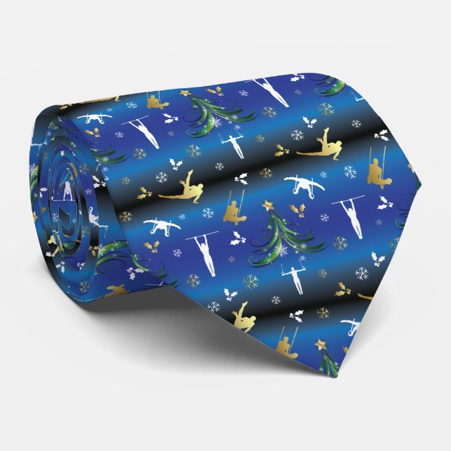 Gravata Floco de Neve de Árvore de Natal da ginástica masc (Rolled)