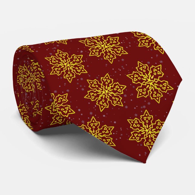Gravata Floco de neve Dourado (Rolled)
