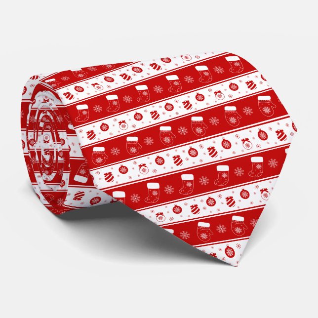 Gravata Flocos de Natal bonitos, Meias e Flocos de Neve (Rolled)