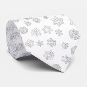 Gravata Flocos de neve brancos em 3D sobre um fundo branco
