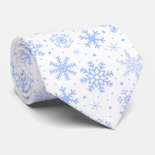 Gravata Flocos de neve em azul