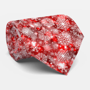 Gravata Flocos de neve em vermelho