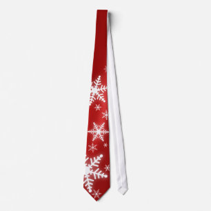 Gravata Flocos de neve no laço vermelho