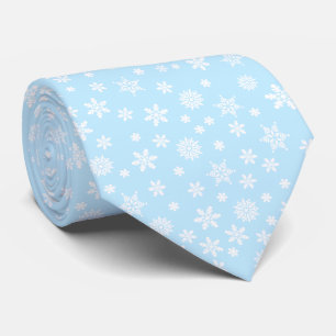 Gravata Flocos de Neve no Natal Azul
