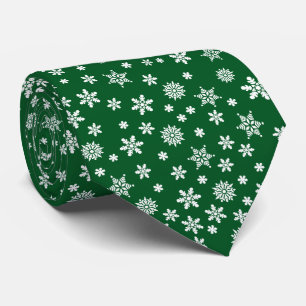 Gravata Flocos de Neve no Natal Verde