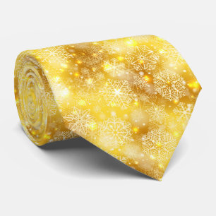 Gravata Flocos de neve no ouro