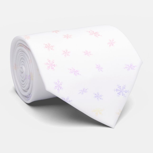 Gravata Flocos de neve personalizáveis do arco-íris (Rolled)