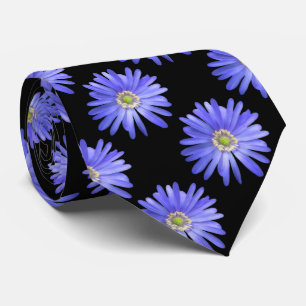 Gravata Flor Anêmona Azul Elegante