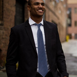 Gravata Flor Azul Escuro do Coletor do Padrão de Vida