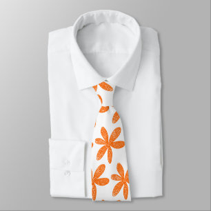 Gravata Flor Bonito - Laranja no Branco