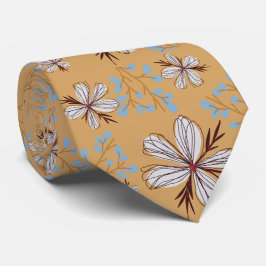 GRAVATA FLOR BRANCA, FUNDO BEGE