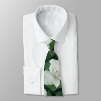 Gravata Flor branco botânico verde-elegante