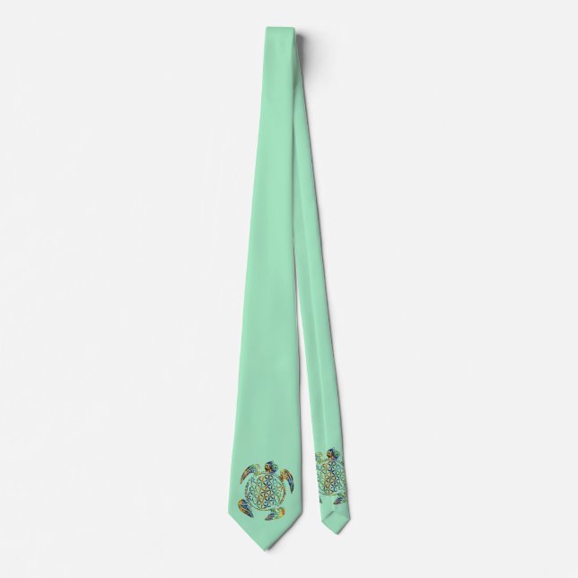 Gravata Flor da Vida / Blume des Lebens - cor de tartaruga (Frente)