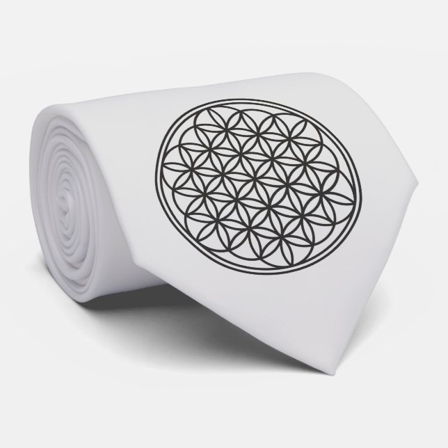 Gravata FLOR DA VIDA - Contorno do símbolo da Geometria Sa (Rolled)