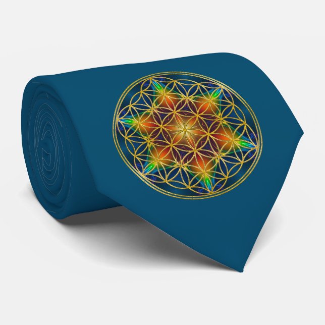 Gravata FLOR DA VIDA - Flor fractal 1 (Rolled)
