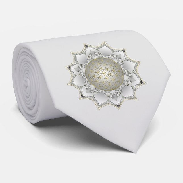 Gravata Flor da Vida - Mandala das Flores 1 (Rolled)