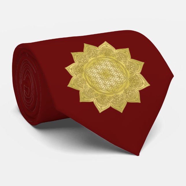 Gravata Flor da Vida - Mandala Indiana 4 (Rolled)