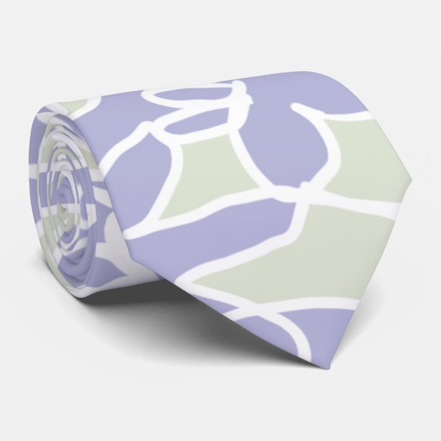 Gravata Flor de Agapanthus Lavanda Verde Sálvia (Rolled)