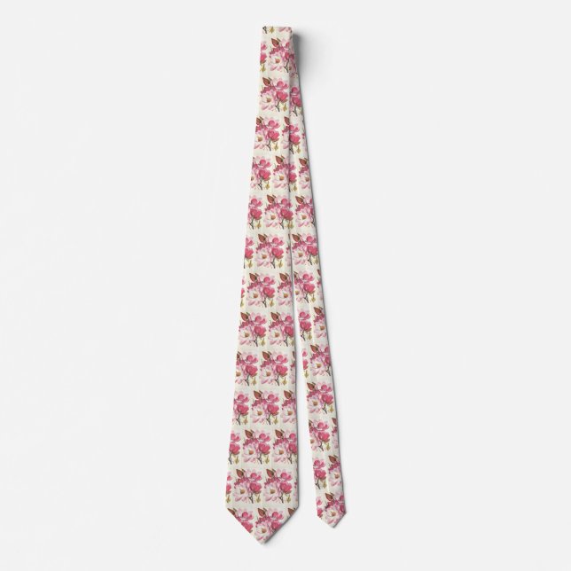 Gravata Flor de Árvore de Magnólia Antiga, Flores de Jardi (Frente)
