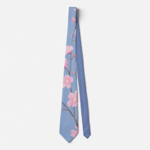 Gravata Flor de Cereja - Azul de Serenidade