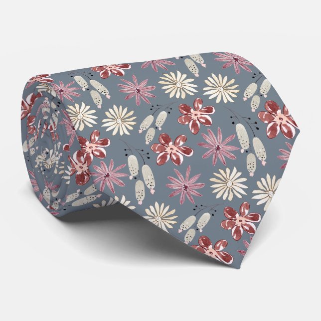 Gravata Flor de Creme Castanho Cor-de-Água, Botânica (Rolled)