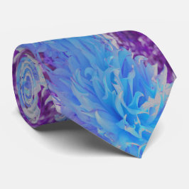 Gravata Flor de Dália Decorativa Azul Elegante