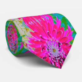 Gravata Flor de Dália Rosa-Rosa-Vermelha-Crimson