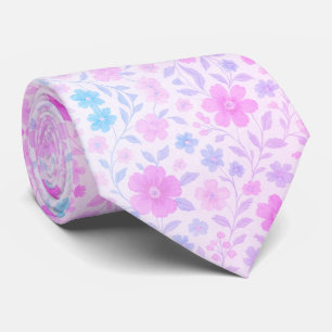 Gravata Flor de Primavera em Pastel Suave 
