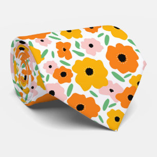 Gravata Flor de rabisco escandinavo personalizável