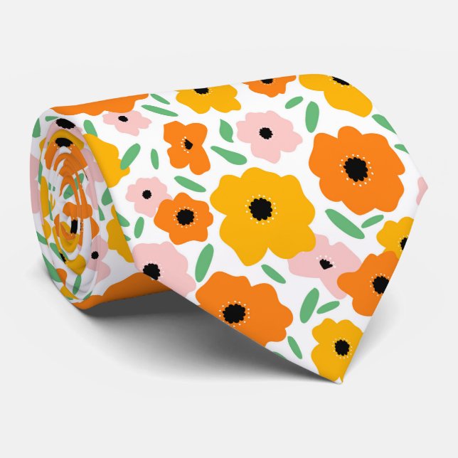 Gravata Flor de rabisco escandinavo personalizável (Rolled)