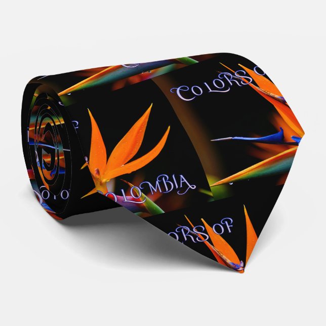 Gravata Flor extravagante do pássaro do paraíso (Rolled)