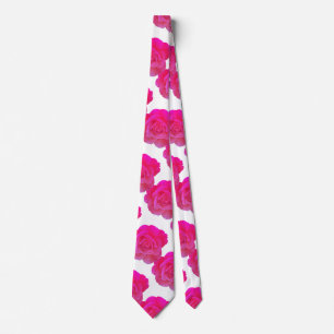 Gravata Flor-Flor-Branco-Rosa-Quente Flor-Rosa, Flor-Legal