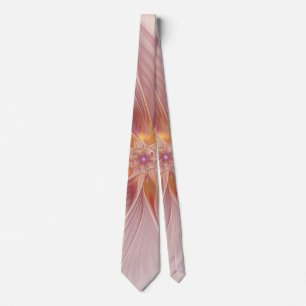 Gravata Flor moderna do abstrato floral cor-de-rosa macio
