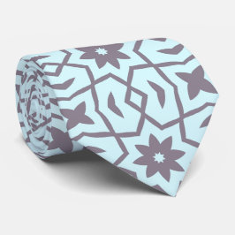 Gravata Flor nas Estrelas na Cinza de Azul Pálido