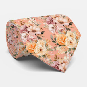 Gravata Flor Rosa Pêssego Elegante