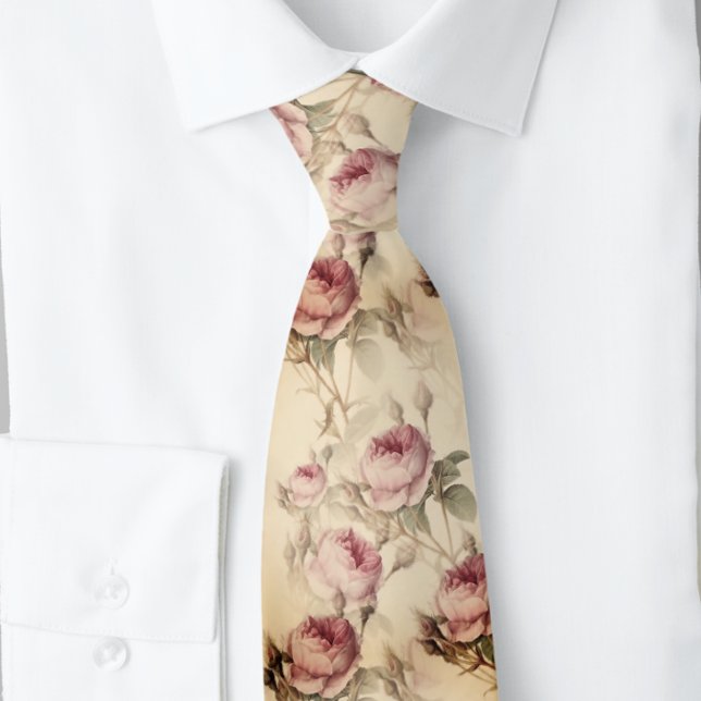 Gravata Flor rosa rosa rosado clássico | (Criador carregado)